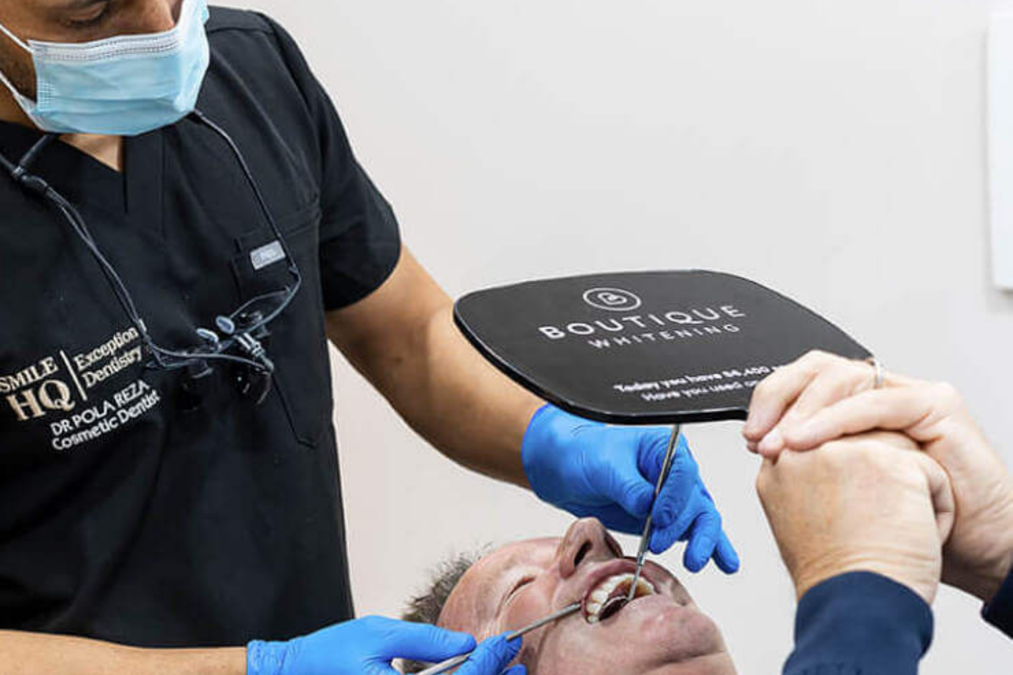 Professional teeth whitening treatment at SmileHQ Brentwood Essex for patients from Southend-on-Sea and across Essex