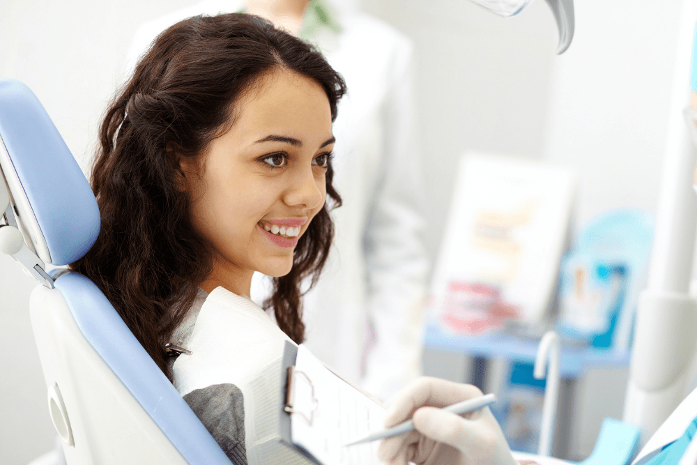 Patient discussing cosmetic dental treatment with a dentist in Essex