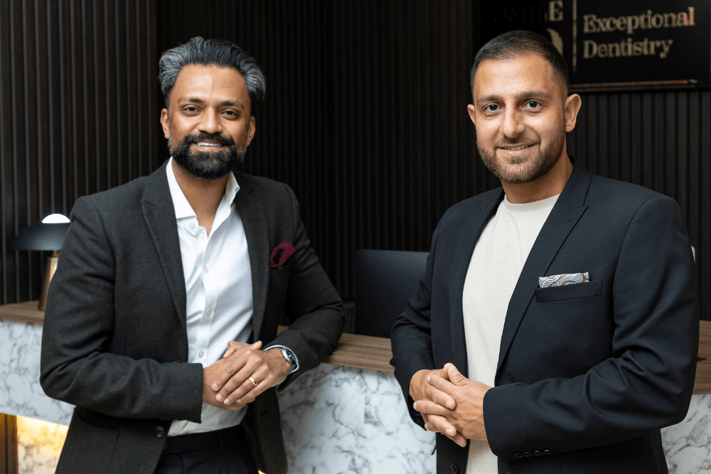 SmileHQ dentists Dr Vish Patel and Dr Pola Reza at the dental practice in Brentwood, Essex